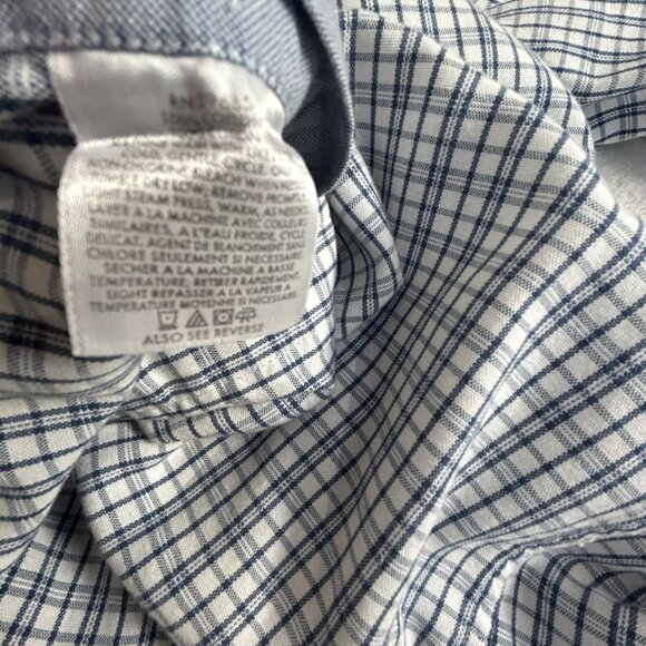 Pendleton Mens Oxford Cloth Shirt XL Blue White Plaid Long Sleeve Button-Down - Picture 4 of 7